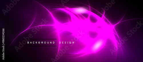 Abstract pink energy flows, vibrant design. Dark background emphasizes glowing shapes, modern aesthetic. Text reads background design.