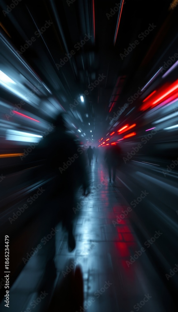 Fototapeta premium City Night Lights Abstract Urban Photography with Motion Blur