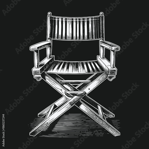 Directors Chair Illustration: A Symbol of Film and Creativity.
