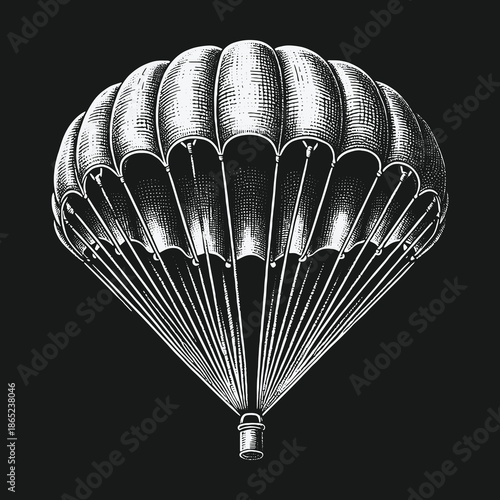 Vintage Parachute Illustration: A Timeless Descent into Adventure.