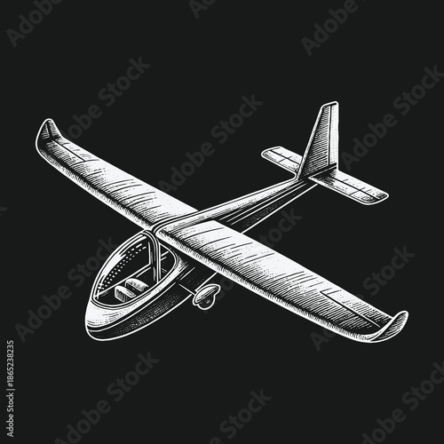 Vintage Glider Illustration: A Detailed Look at Aviation History.