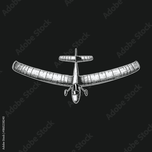 Vintage Airplane Illustration: A Detailed Engraving of Flight.