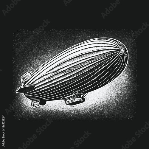 Vintage Airship Illustration: A Nostalgic Journey Through the Skies.