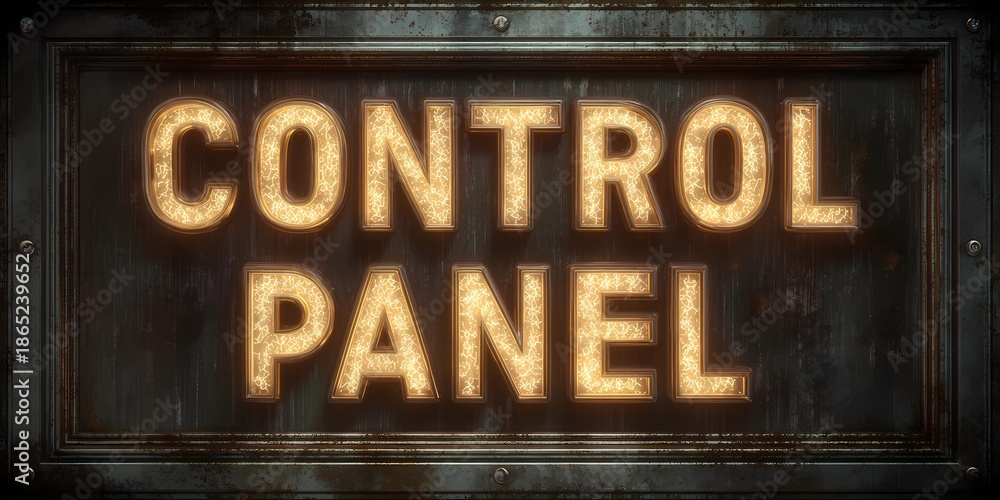 Obraz premium Flat design user interface element with the title “control panel” as a prominent screen header
