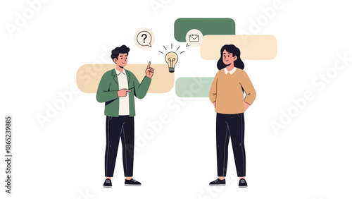 Teamwork Brainstorming Idea Concept, Communication and Problem Solving