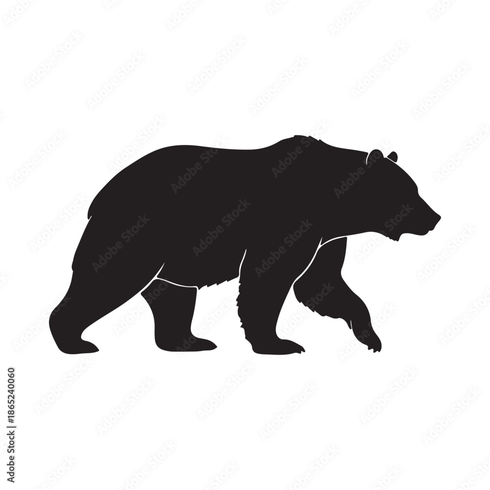 Fototapeta premium walking bear silhouette wildlife illustration silhouette silhouette vector