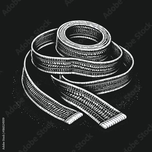 Intricate Woven Band Illustration: Detailed Design and Craftsmanship.