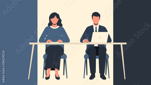 Diverse Team Collaboration at Desk with Laptop