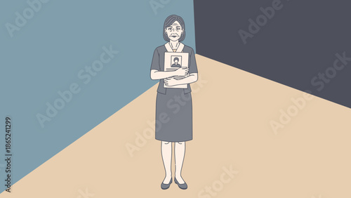 Elderly Woman Holding Photo Album, Remembrance, Nostalgia, Vintage Style