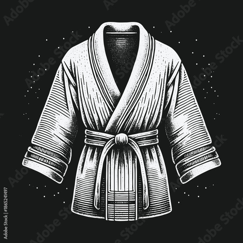 Detailed Kimono Illustration: A Symbol of Martial Arts and Tradition.