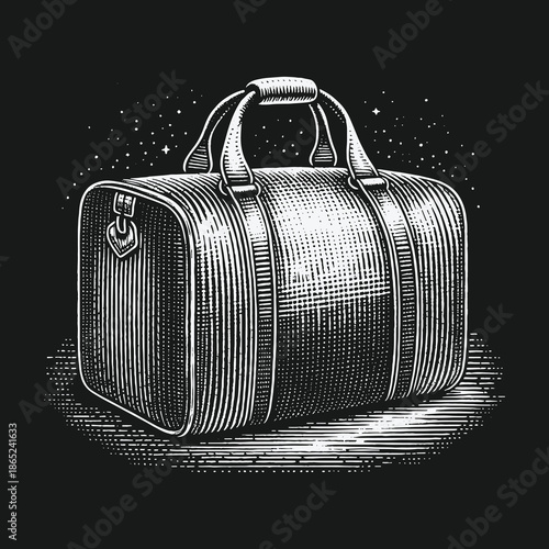 Vintage Duffel Bag Illustration: Classic Travel and Style.