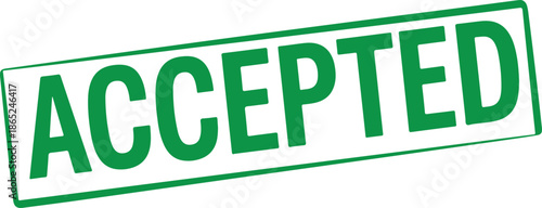 Green accepted stamp approved confirmation