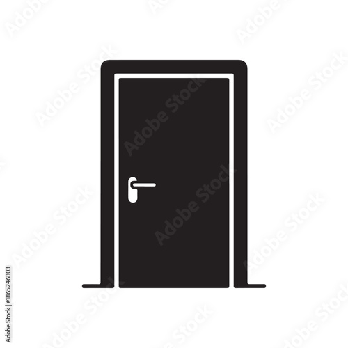 Door icon vector sign illustration on white back ground