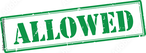 Green rubber stamp with allowed text approved