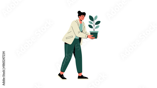 Person Holding Potted Plant, Growth and New Beginnings Concept