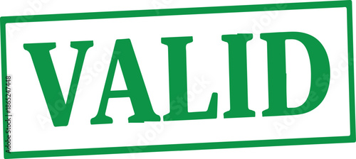 Green valid stamp label approval