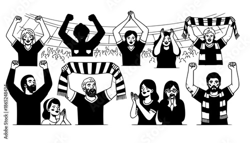 2026 World Cup Soccer Fans Cheering in Stadium - Diverse Supporters and Authentic Sports Celebration