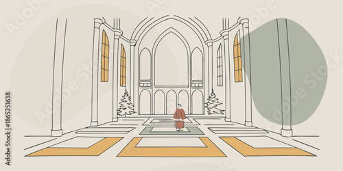 Santa in Cathedral Stained Glass