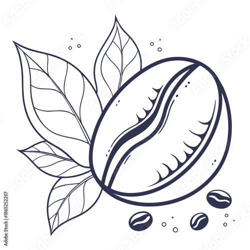 Simple Minimalist Coffee Bean Vector Icon