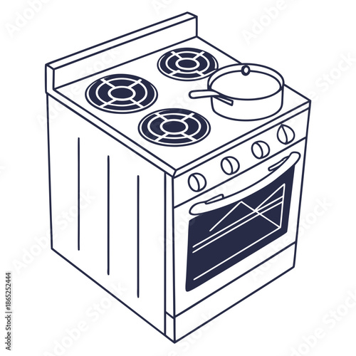 Minimal Induction Cooktop Vector Icon Design