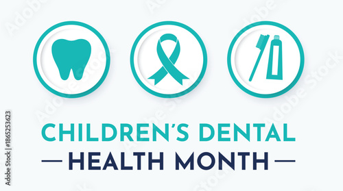  National Children's Dental Health Month Design concept , to raise awareness about the importance of oral health