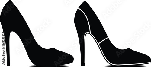 Elegant high heel shoes in a stylish silhouette on transparent background