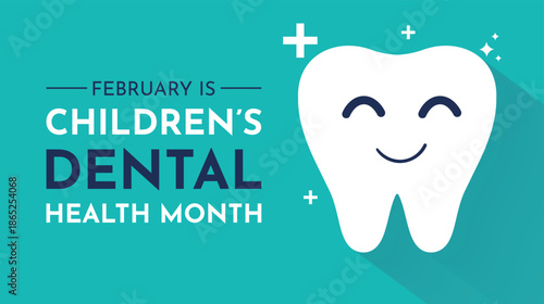  National Children's Dental Health Month Design concept , to raise awareness about the importance of oral health
