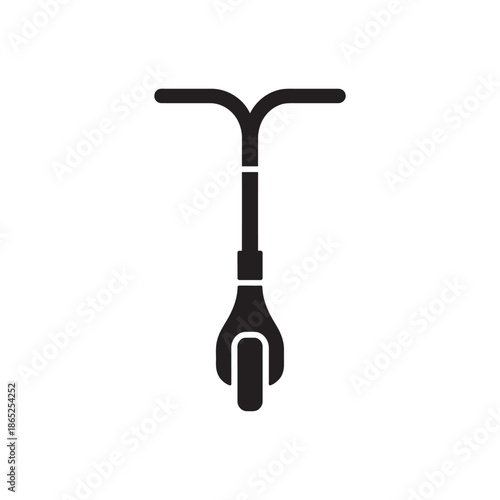Simple black icon representing the front part of a scooter with handlebars and wheel