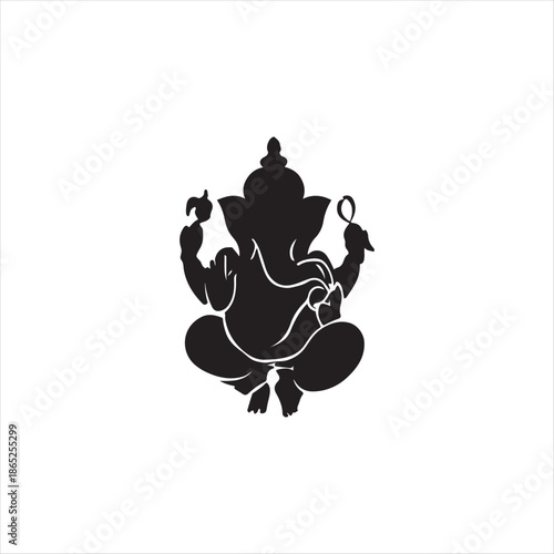 Lord Ganesha Hindu deity spiritual silhouette illustration vector