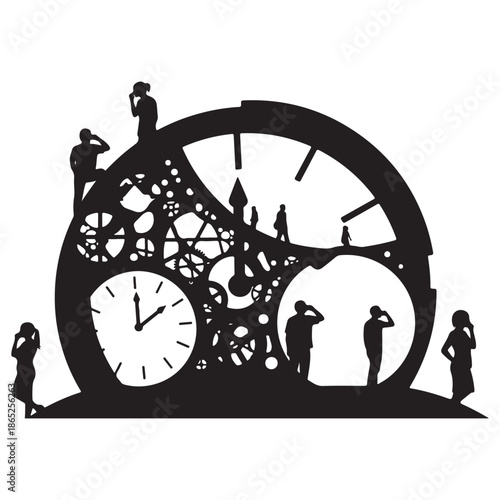 Time Management and Busy People Business Clock Concept Vector