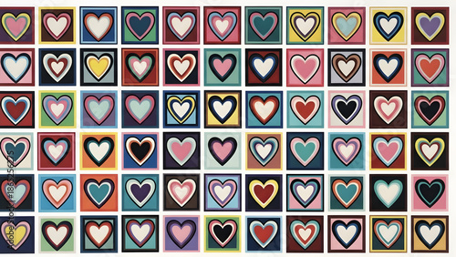 Seamless geometric pattern design set featuring vector illustration square texture with vintage color alphabet symbols and web icons for textile wallpaper