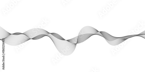 Vector curve wave line seamless pattern. Gray curved line for banner design and frequency sound wave line. Future technology concept.