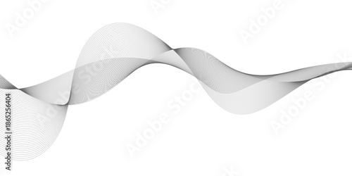 Vector curve wave line seamless pattern. Gray curved line for banner design and frequency sound wave line. Future technology concept.