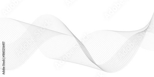 Vector curve wave line seamless pattern. Gray curved line for banner design and frequency sound wave line. Future technology concept.