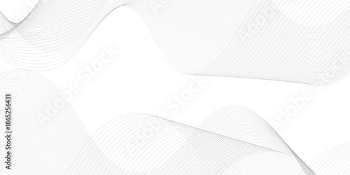 Vector curve wave line seamless pattern. Gray curved line for banner design and frequency sound wave line. Future technology concept.