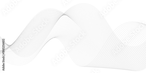 Vector curve wave line seamless pattern. Gray curved line for banner design and frequency sound wave line. Future technology concept.