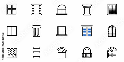 A Set Of Icons For Different Types Of Architectura SVG Line Icon Set – Editable Vector Icons