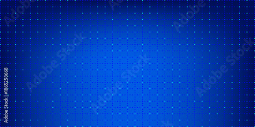 Blue glowing grid background. Cross dots tech square network backdrop. Abstract checkered dashboard pattern for science, technology, business, healthcare, medicine design template. Vector wallpaper