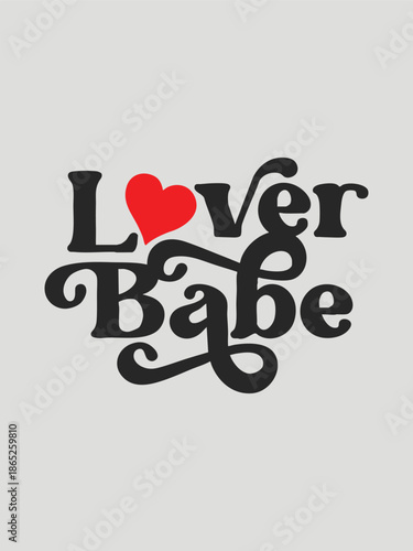 Stylish Lover Text with Decorative Heart Vector for Romantic Couple Gifts and Anniversary Card Designs