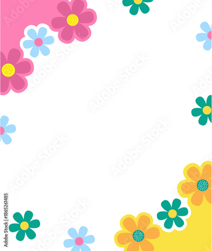 Spring of cards or posters for the spring holiday with a minimal pattern of flowers and leaves. Abstract floral background for Mother's Day, Women's Day March 8, birthday, Easter