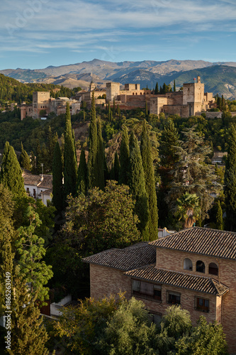 Wallpaper Mural Elevated panoramic view of the Alhambra complex and Generalife gardens from the bell tower of San Miguel Bajo in Granada Spain Torontodigital.ca