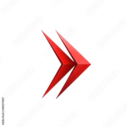 Red Greater Page Page Page Page Arrow Symbol on White Background