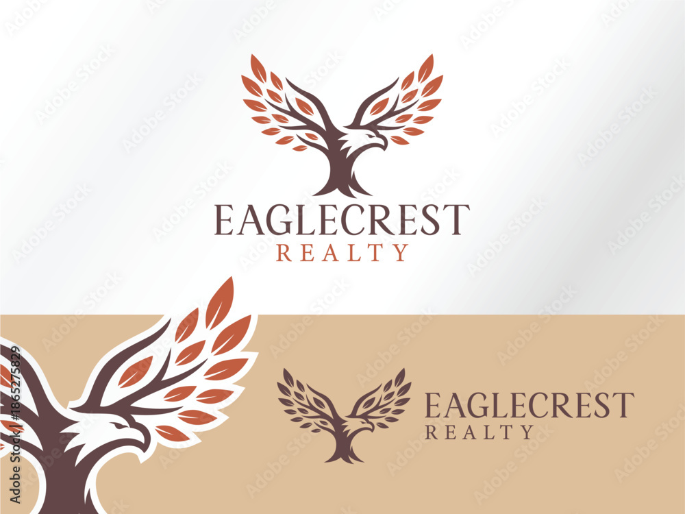 Obraz premium Eagle Tree Real Estate Logo Design Vector