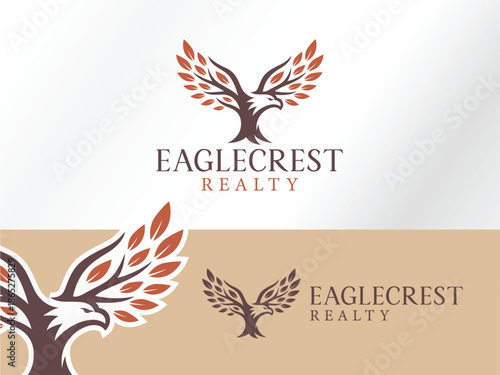 Eagle Tree Real Estate Logo Design Vector