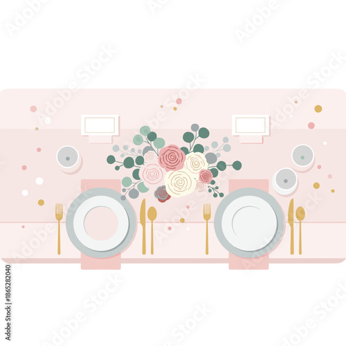 Elegant wedding table setup with flowers and fine dining decor  