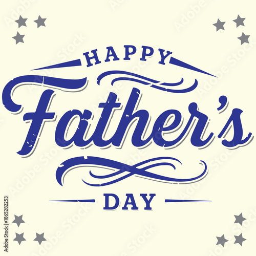 Happy fathers day card isolated on transparent background