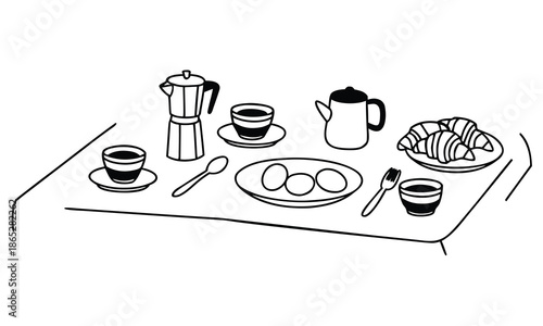 Seafood line art vector. Set of hand-drawn lobster, fish, and shellfish icons, designed for Mediterranean restaurant. Resturant menus and gourmet food branding.Seafood line art vector. Set of hand-dra