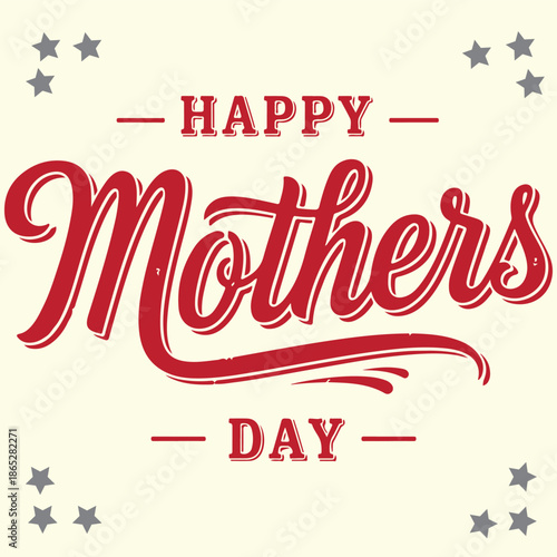 Happy mothers day greeting card isolated on transparent background