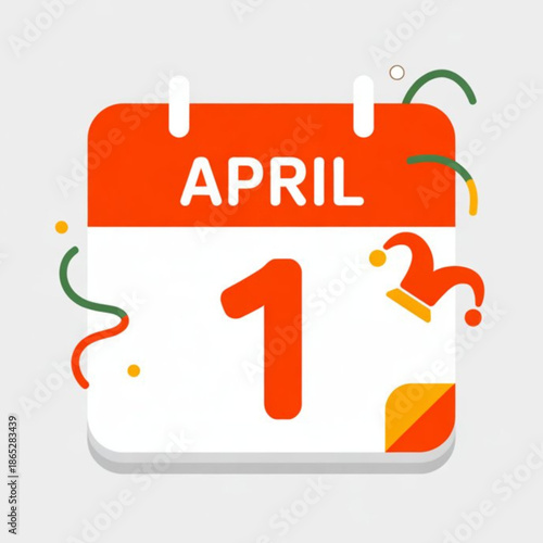 April fool's day celebration on calendar Vector, illustration