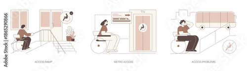 Inclusive city environment isolated cartoon vector illustrations se
